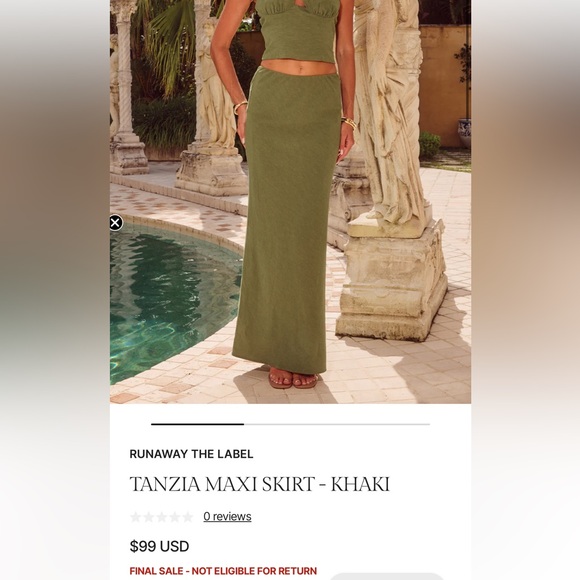 Runaway The Label NWT Tanzia Top & Maxi Skirt Set - Picture 9 of 10